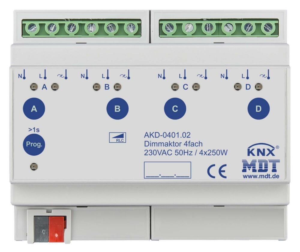 MDT Dimmaktor AKD-0401.02 4f. 8TE REG 250W