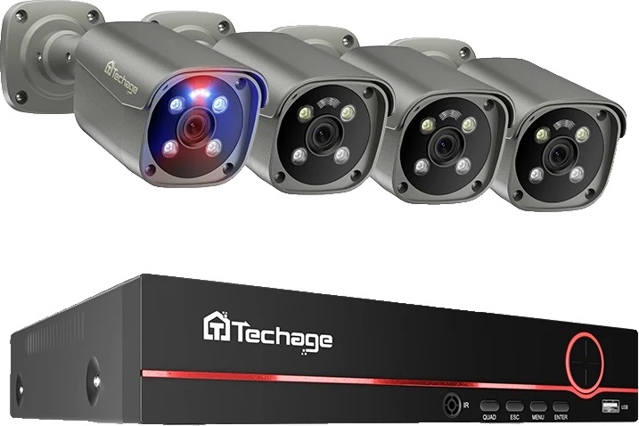 Bezpečnostný kamerový systém, 8CH video vstup, obojsmerná audio komunikácia, 3T (vonkajšie športy), 8CH 4 ks 8MP kamera