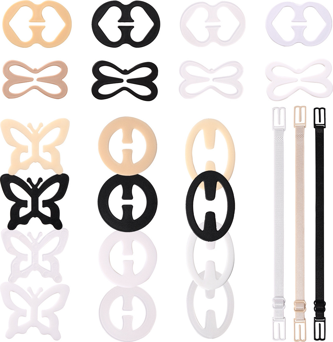 INF BH-Verlängerungsset (23 Stück) - 4 Farben, BH-Trägerverlängerung mit Haken model 2 364915