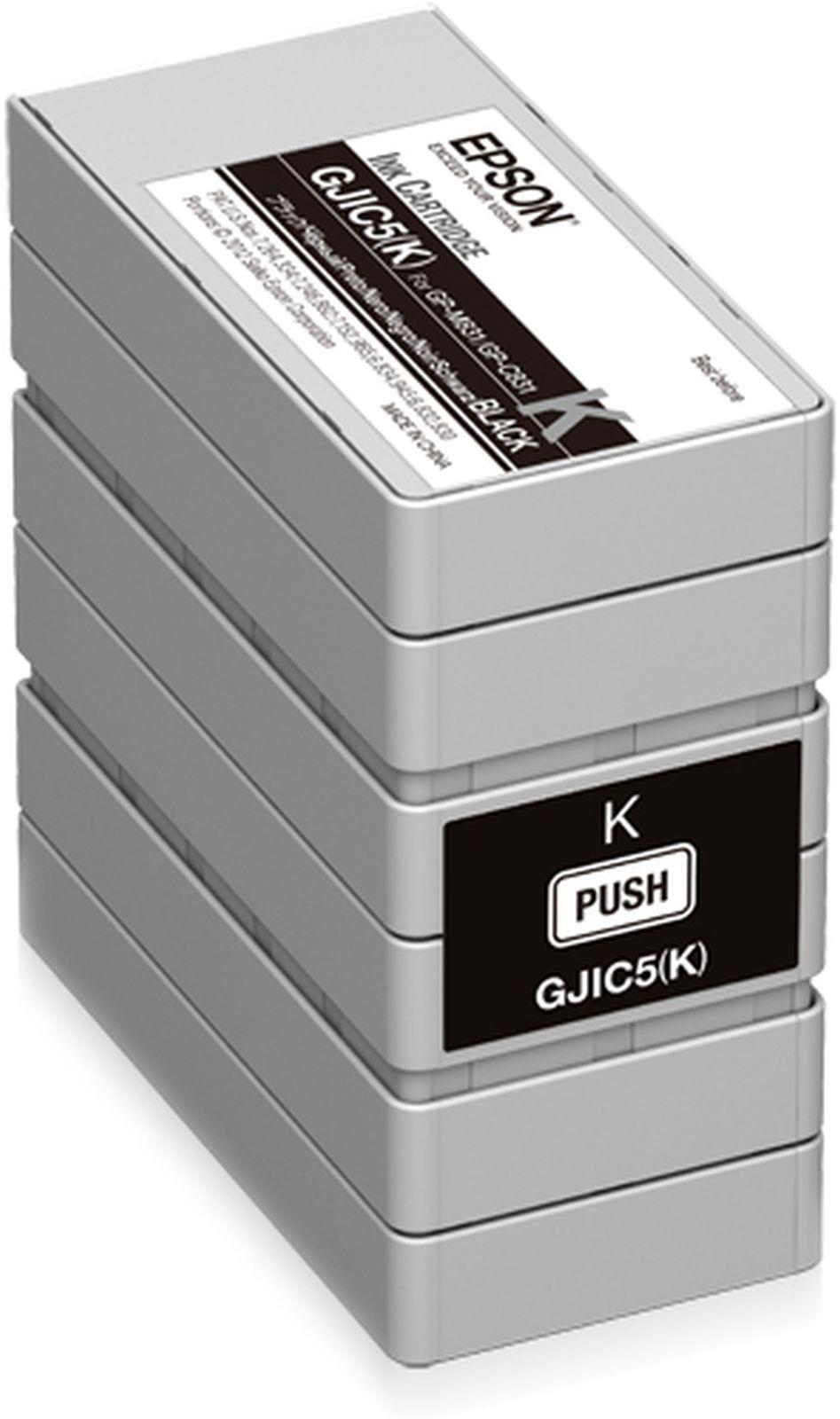 Epson GJIC5(K): Ink cartridge for ColorWorks C831 and GP-M831 (Black), Čierna, Atrament na pigmentovej báze, 1 kusov