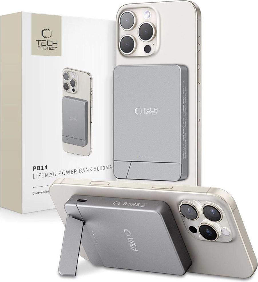 Powerbank Tech-Protect Pb14 Lifemag Magsafe 5000 Mah - Szary