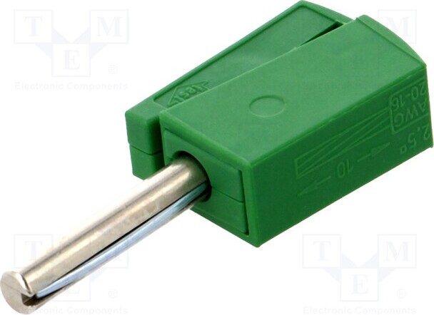TNE 1x Stecker 20A 4mm Bananen 40mm grün 42V isoliert(nein) 3,86g 215-411 Bananenstec _1GH_WGO-215411