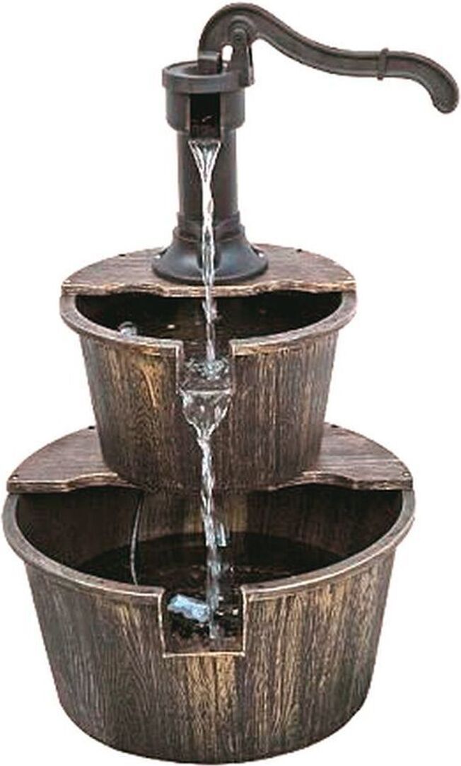 Gravidus Brunnen Gartenbrunnen Springbrunnen in Holzoptik g-6022