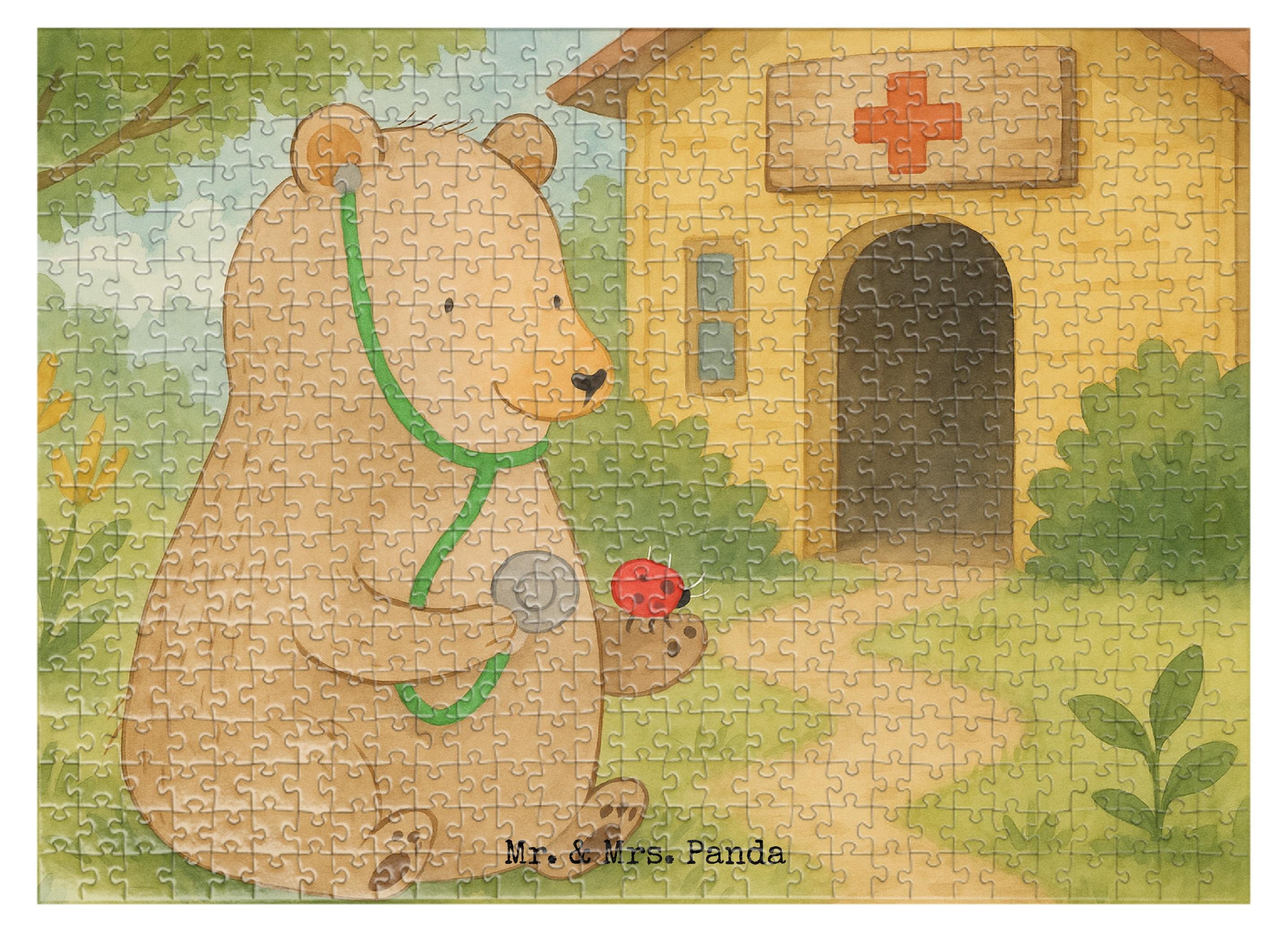 Mr. & Mrs. Panda Puzzle Bär Arzt Design 551 Teile - Weiß - Geschenk, 500, 1000, Doktor, Puzzlespiel, 2000, Teddy, Professor, Professorin, 1500, Ärztin PD-1927370-STANDARD