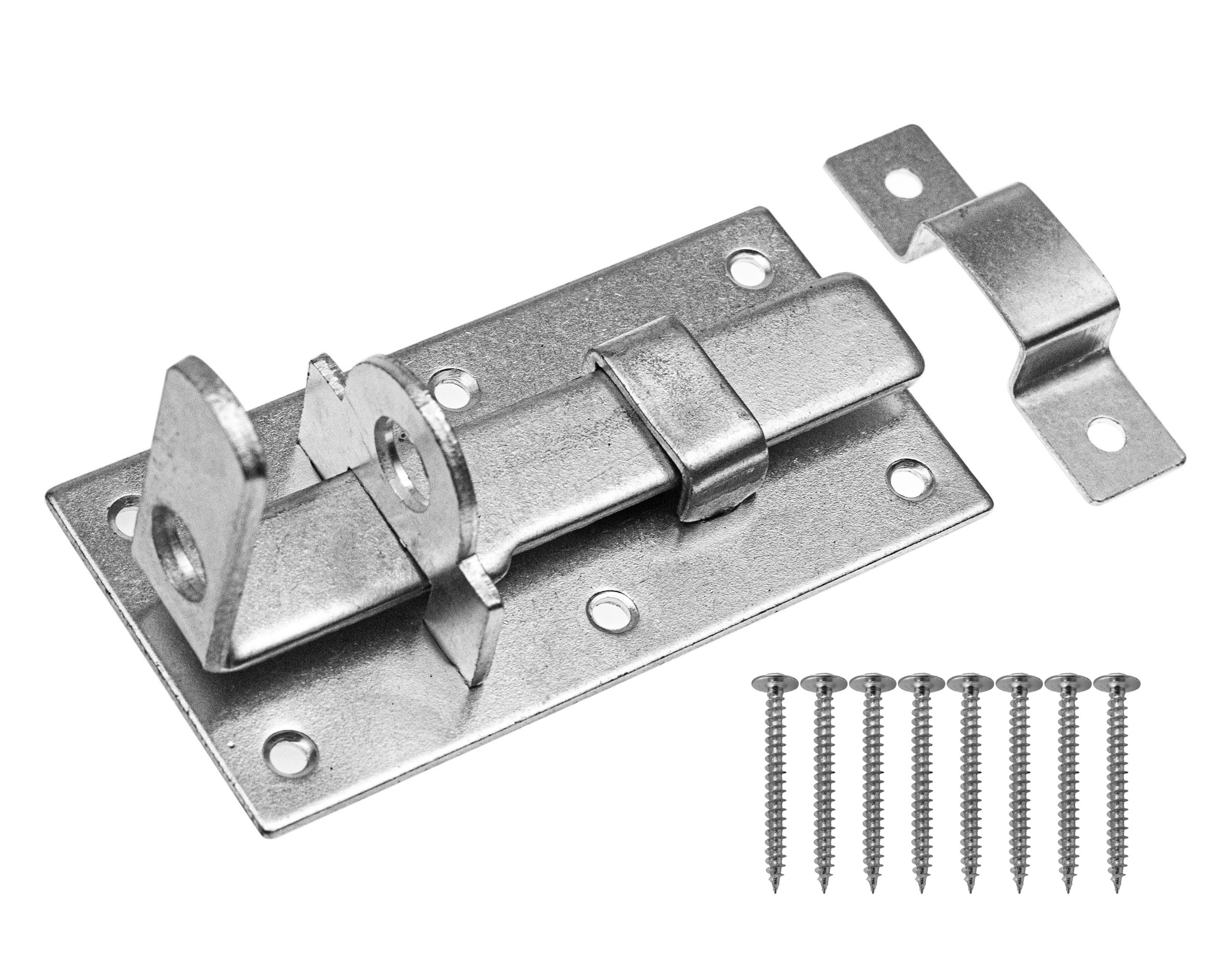 Gerader Schubriegel 100-160 mm verzinkt mit Knauf Schloßriegel Türschieber  