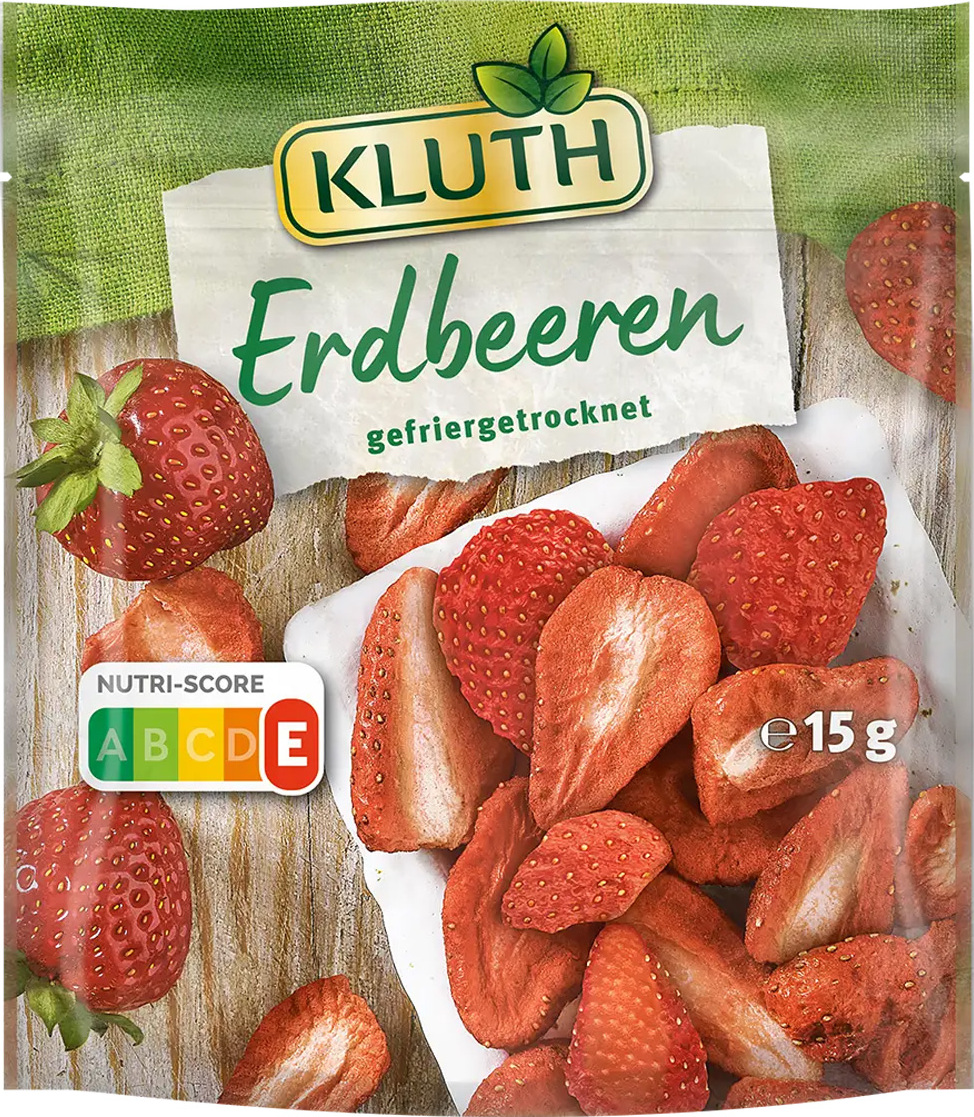 Kluth Erdbeeren gefriergetrocknet perfekt für Joghurt und Müsli 15g 837896