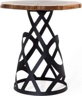 AEA Runder Holz Beistelltisch Designer Holzplatte Wohnzimmer Couchtisch Neu JVM4067282586406