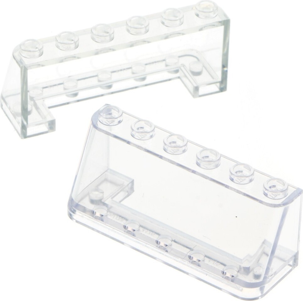 2x Lego Windschutzscheibe 2x6x2 transparent weiß gelblich 30607 35336 4176