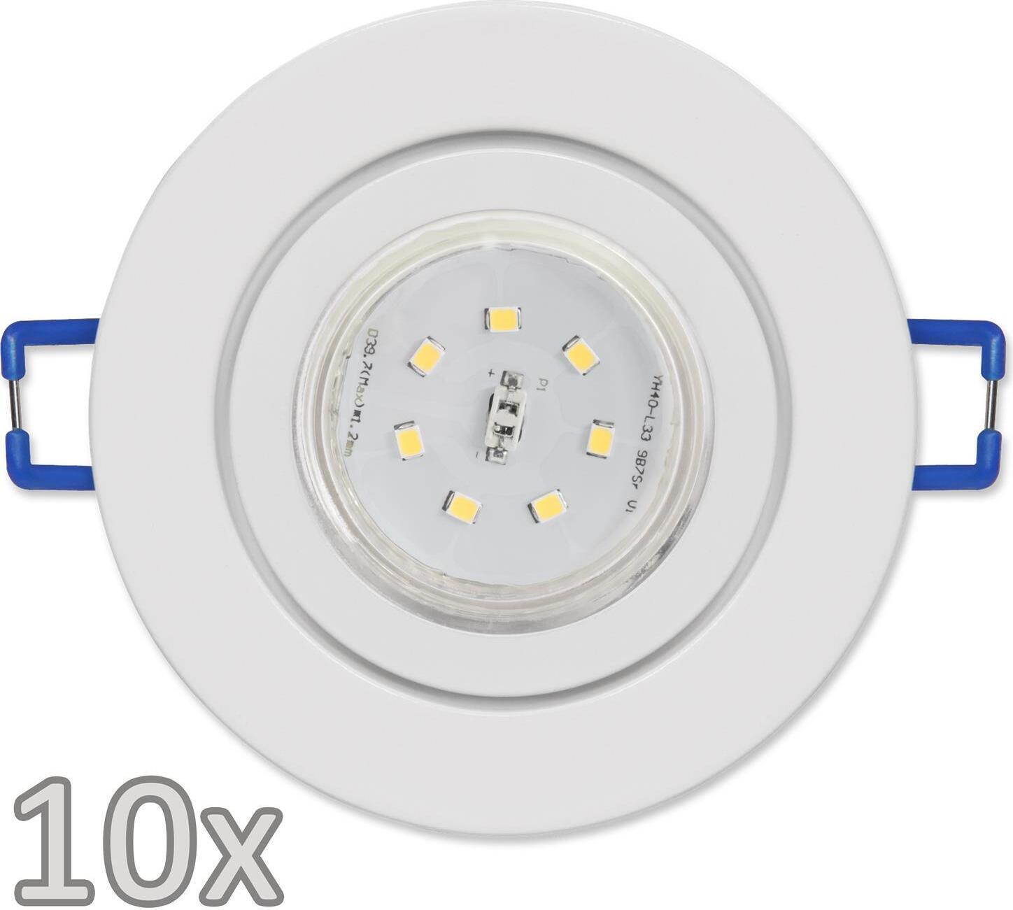 Einbauleuchten-Set McShine, 10xRahmen, 10xStrahler, weiß, 300lm, 3W, IP44 1452897