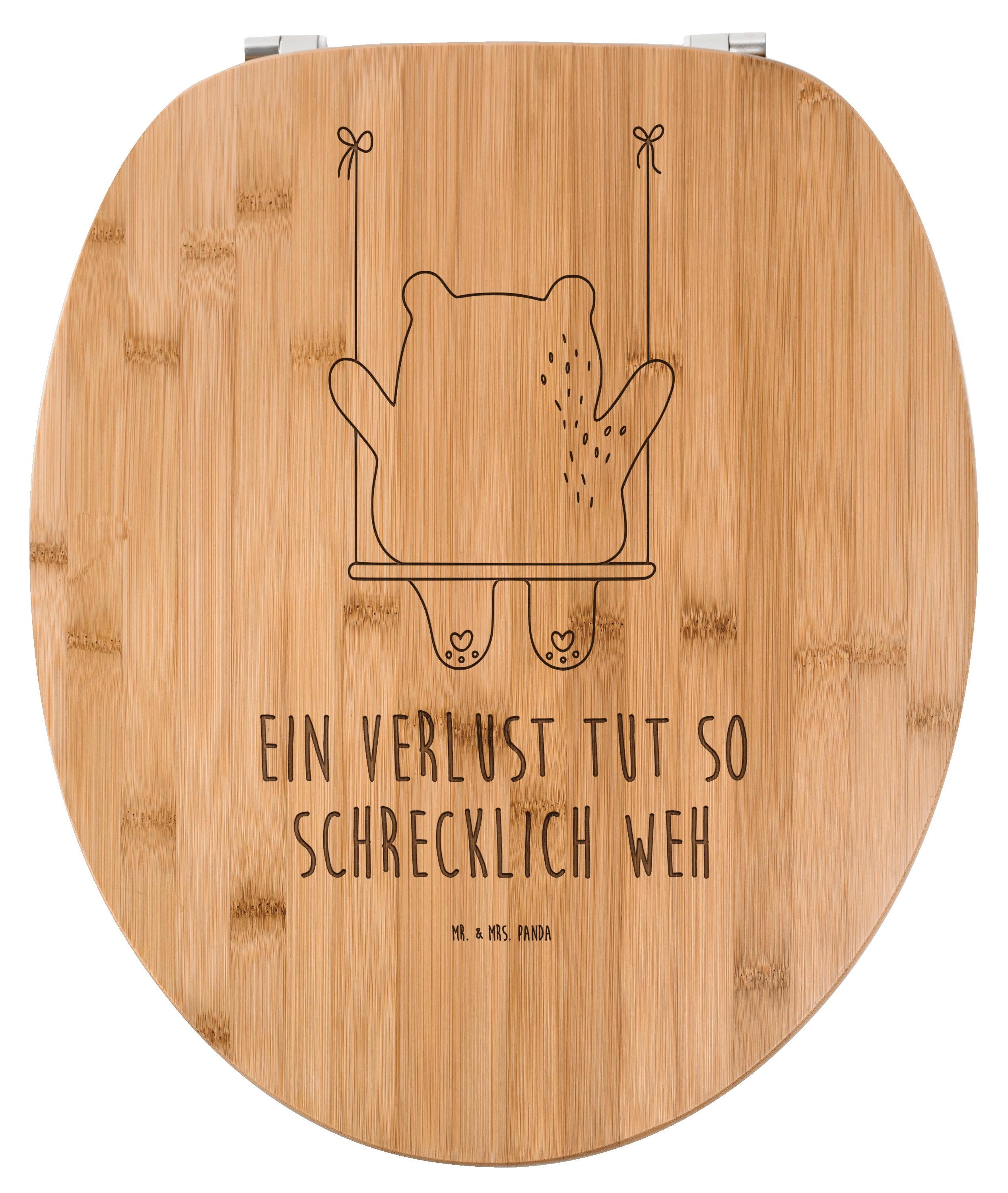 Mr. & Mrs. Panda Toilettendeckel Bär Schaukel - Transparent - Geschenk, holz wc sitz, Verlust Trauer Trauergeschenk Traurig Trösten Trost Liebeskummer Liebe Verliebt PD-1918226-STANDARD