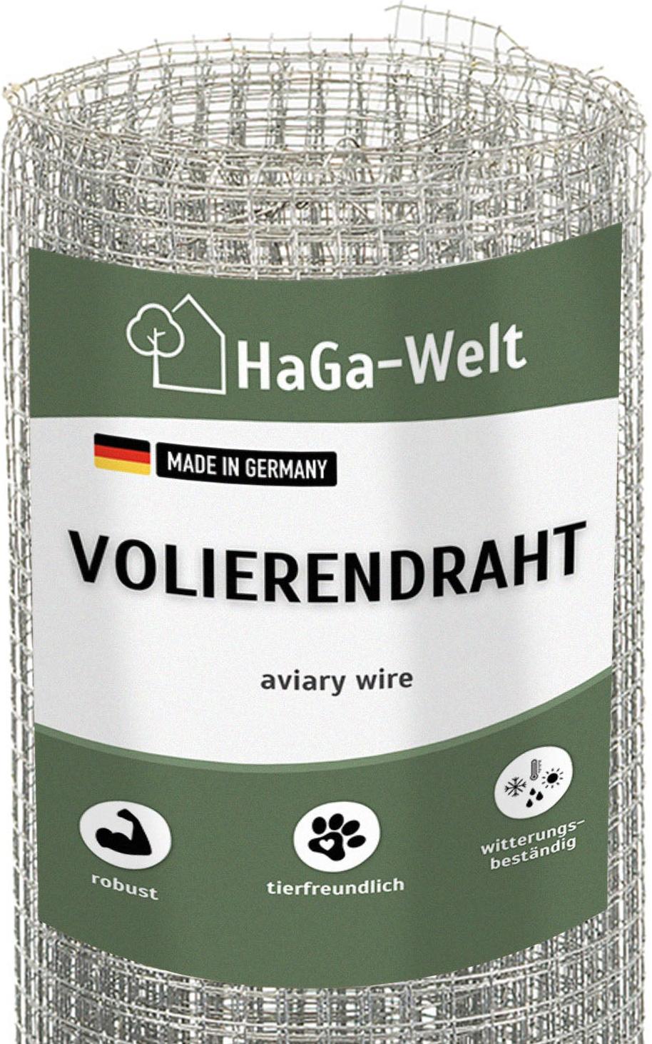 HaGa-Welt Volierendraht – Stabiler Draht für Ihre Voliere – 1 m / 6 x 6 mm VD-6x6-100-lfm