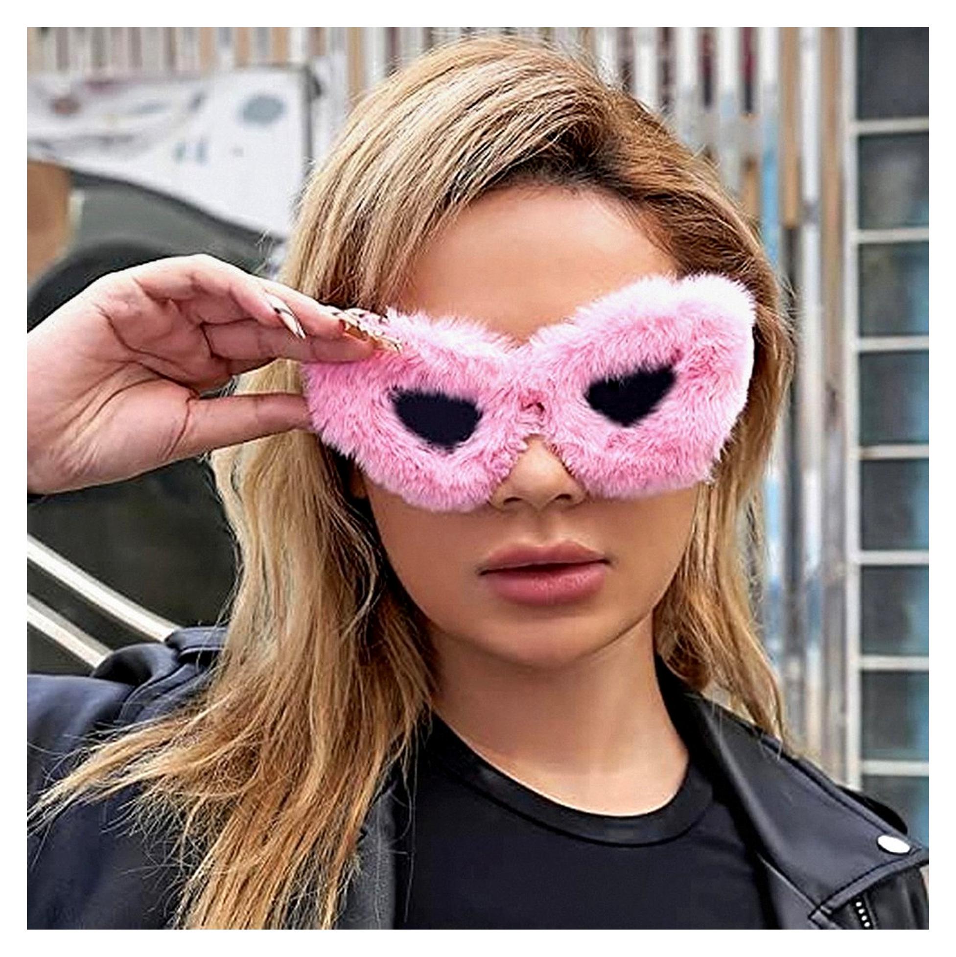 Markenlos Oversized Damen Sonnenbrille im Katzenaugen-Stil