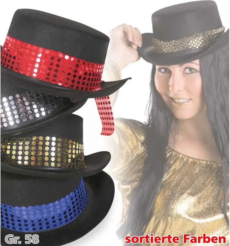 Fritz Fries & Söhne Fritz Fries FRIES - Damenzylinder mit Paillettenband, so. Fb., Gr. 58 cm 38546