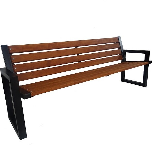 Sonstige Gartenbank Parkbank Gartenmöbel Holzbank 194x45x90cm Metall Holz Garten Bank Sitzbank Möbel