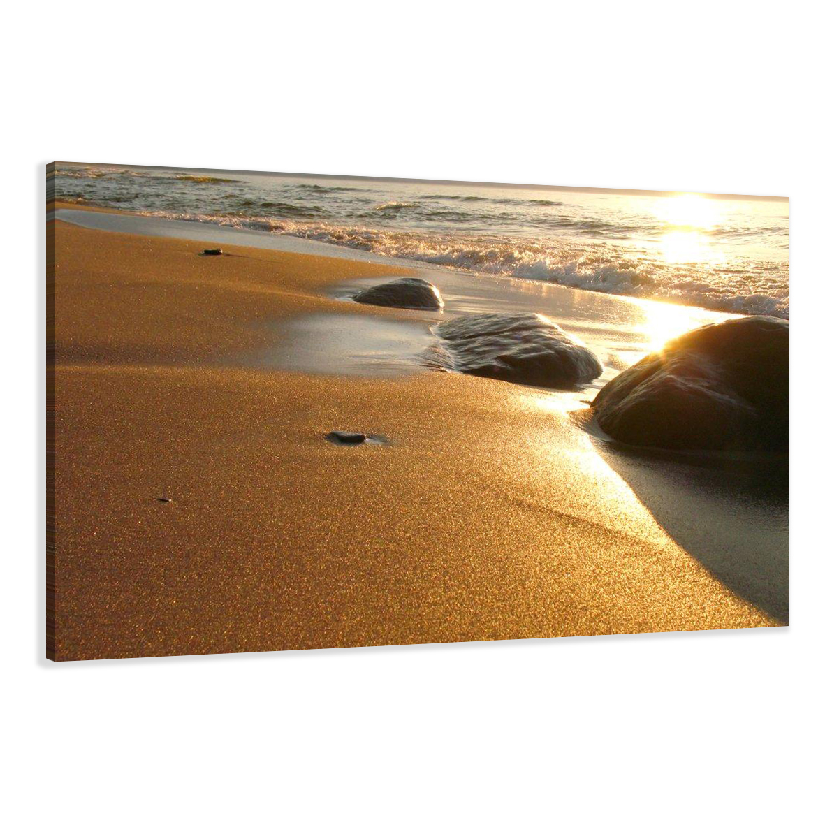 Am Strand Bild Panorama Leinwand Poster Strand Meer Wandbilder 150 cm* 50 cm 730