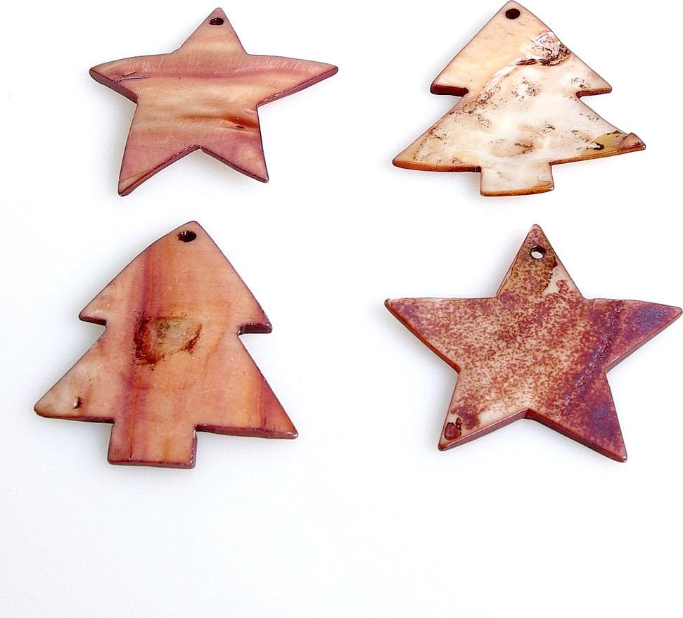 Deko AS Perlmuttsterne und Tannen - braun - 5 cm - 24 Stück - 97010 55 97010-55