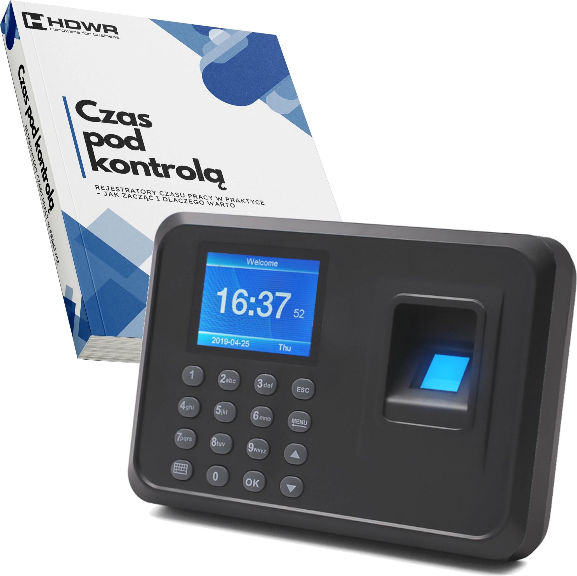 HDWR Global Fingerabdruck- oder passwortbasierter Zeiterfassungsrechner mit Ein- und Ausgabespeicher FTR01 + EBOOK