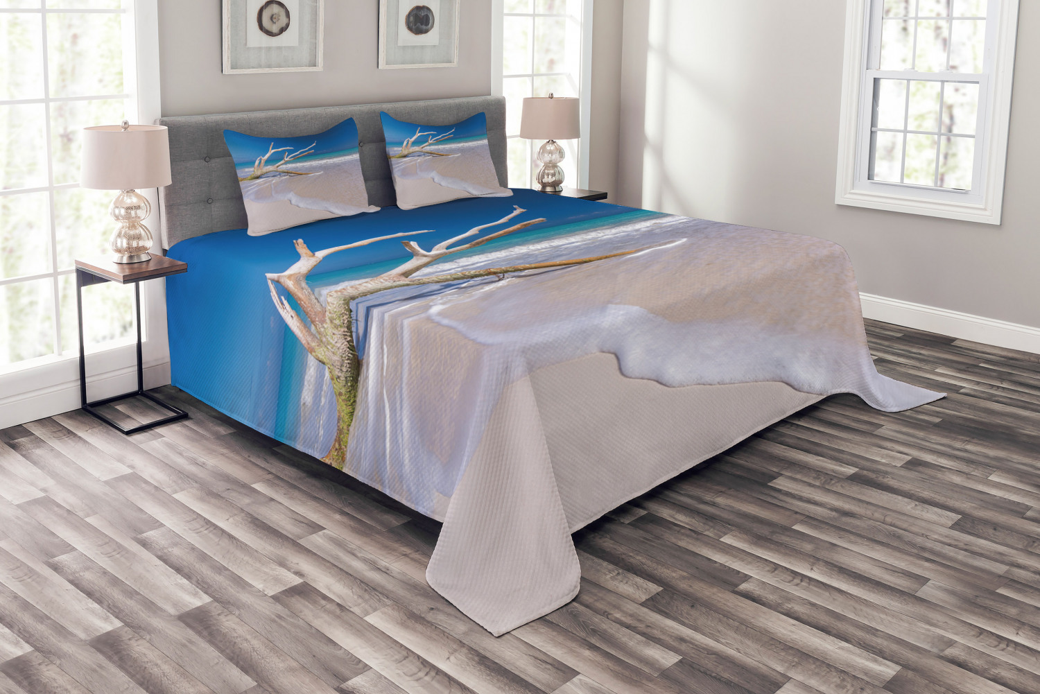 ABAKUHAUS Federa Cuscino Decorativa 45x45 Cm - Mappa Del Messico Con Oceani, Colore Blu Cielo Profondo, Cuscino Quadrato Per Divano E Letto