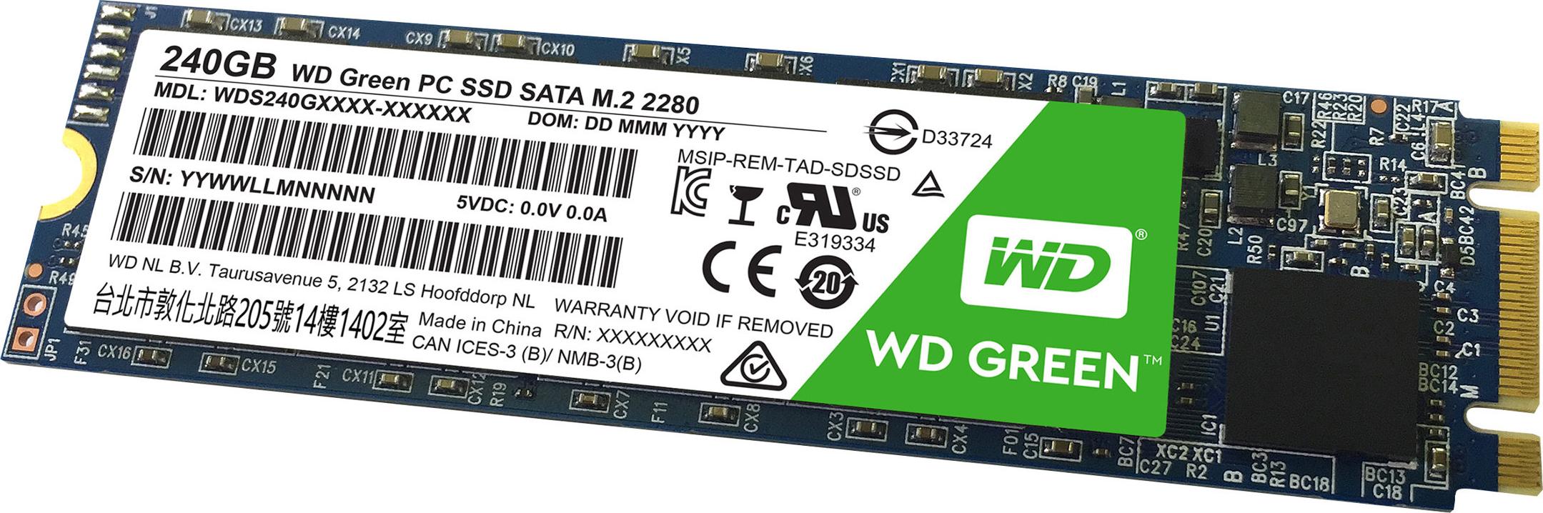 Western Digital WDS240G1G0B SSD 240GB WD Green M.2 (2280) SATAIII intern bulk