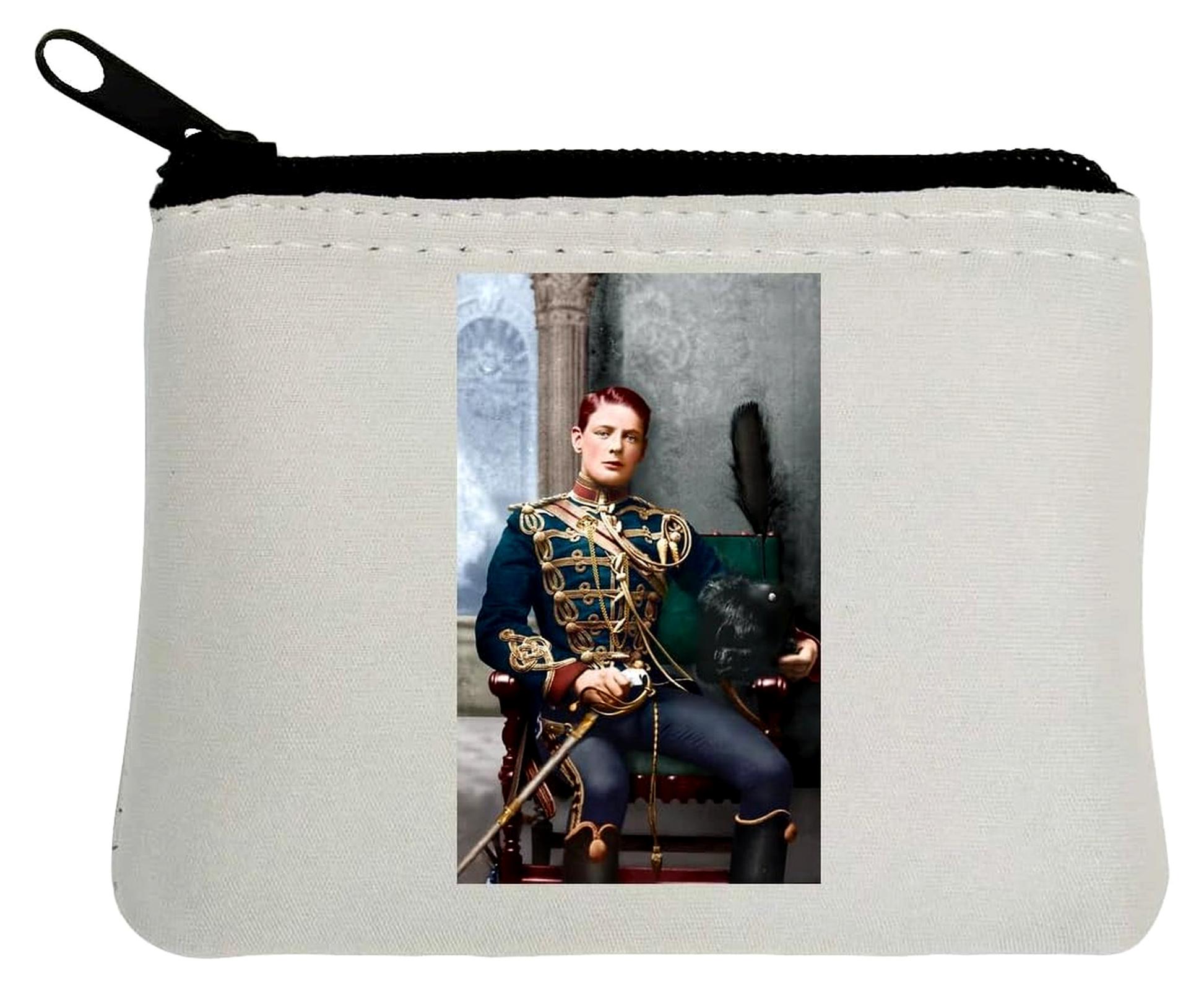 Markenlos Münzbörse aus Neopren, ehemaliger Premierminister des Vereinigten Königreichs, 10 x 11 cm, Weiß