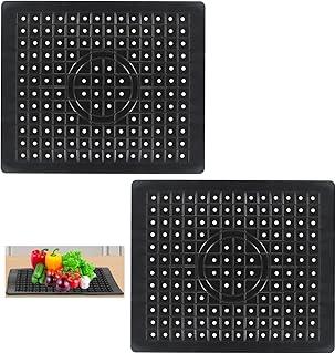 Akhan 2 Stück Spülbeckeneinlage Gummi 31,4 x 26cm Spülbeckenmatte Sink Mat Spülmatte für Spülbecken Einlage Matte für Spülbecken Matte Spülbeckenschutz Spritzschutz Waschbecken Spülmatte Abtropfmatte 174805992