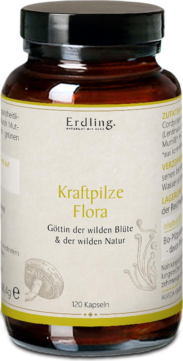 Erdling Kraftpilze Flora - Vitalpilz Synergetikum - 120 Kapseln