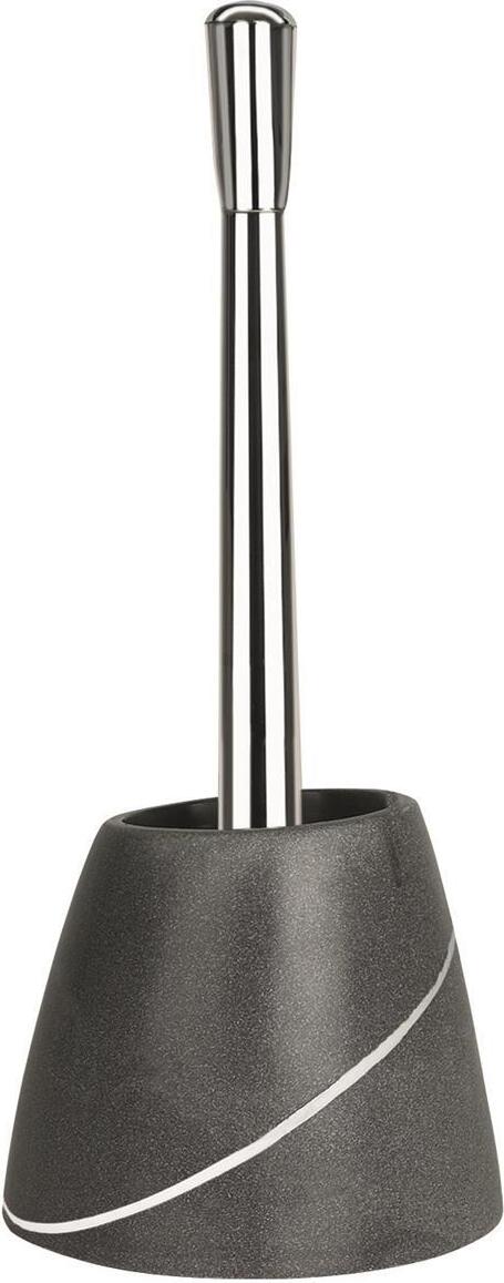 Spirella Scopino Per WC Kyoto Nero Con Supporto In Porcellana - Design Elegante E Duraturo Per Il Bagno