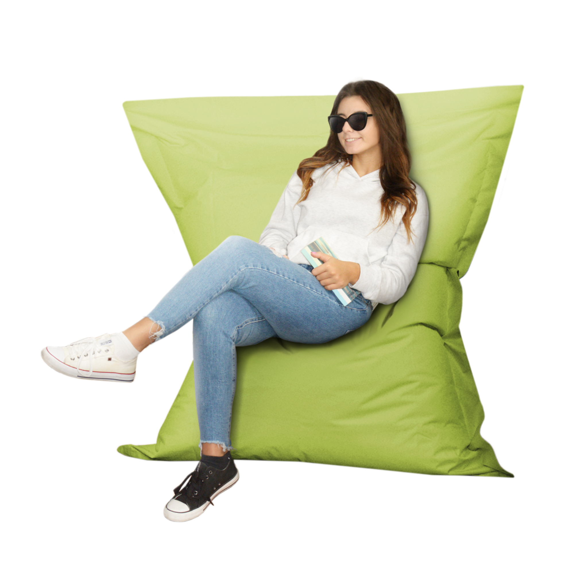 Outdoor Indoor Sitzsack ECO XXL Puff Relax-Sessel Sitzkissen Bodenkissen  Bean Bag 350L Grün