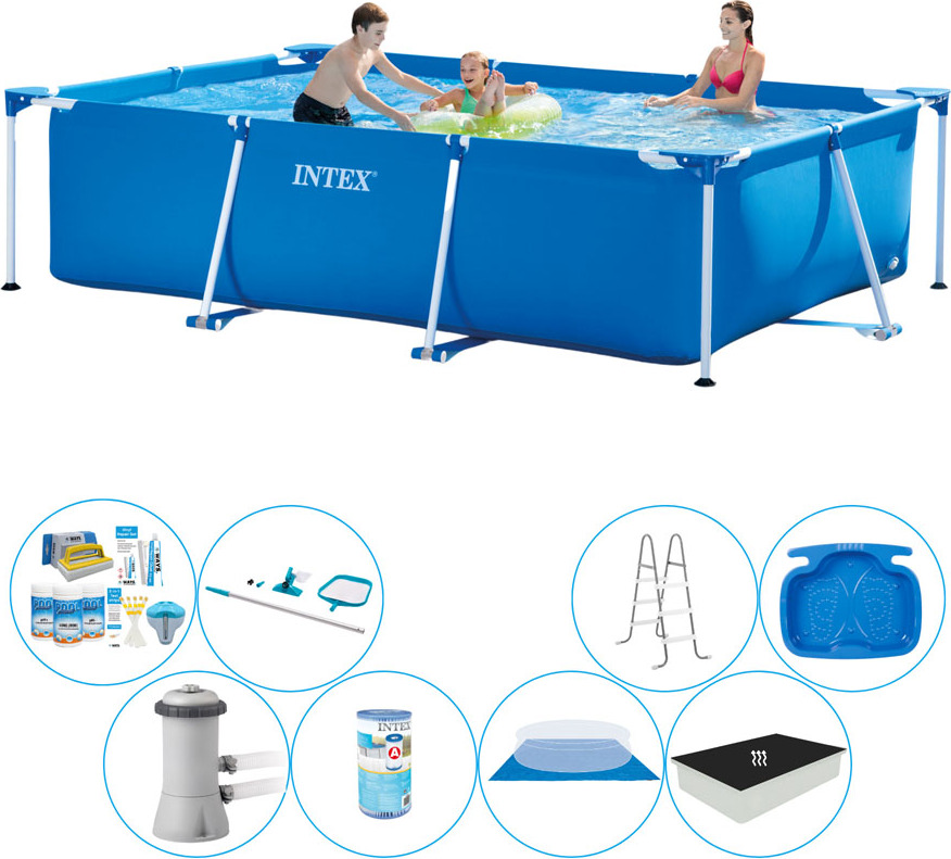 Intex Rámový bazén Rechteckig 300x200x75 cm - Sada bazénov Deluxe