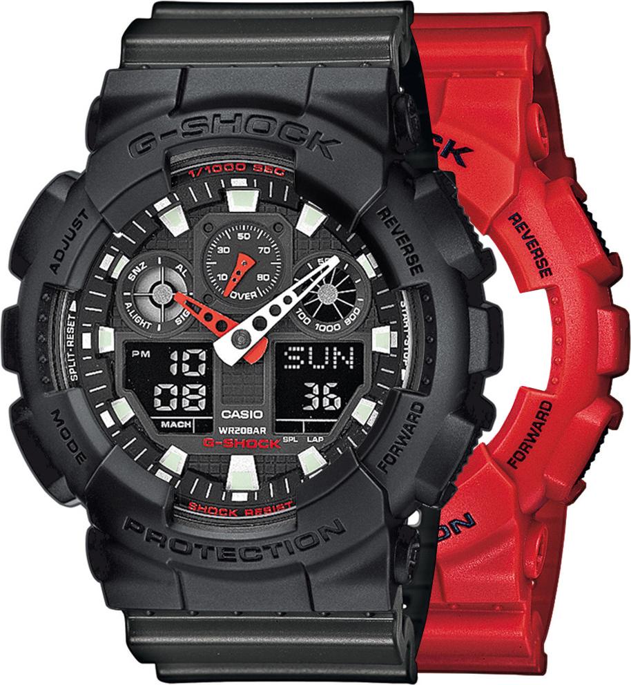 Zegarek Casio G-Shock SET GA-100B-4AER + BEZEL 10358741 + PASEK 10467764 20BAR