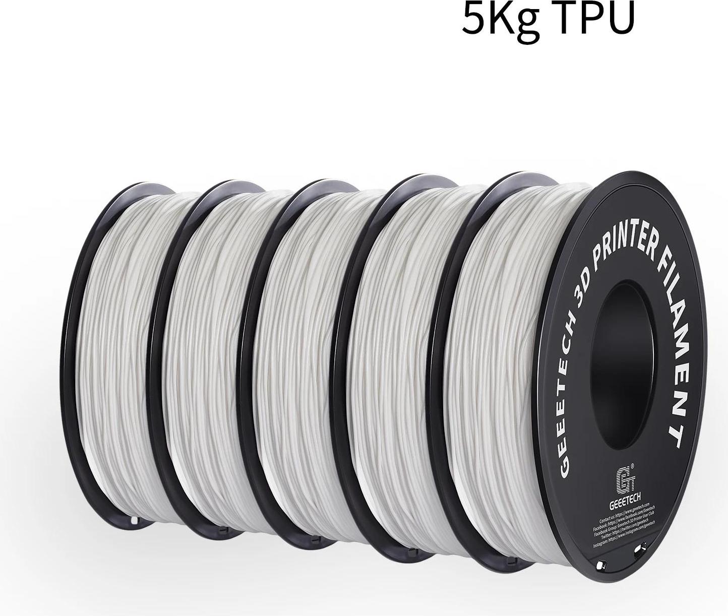 StarTech 3D-Drucker-Filament - TPU 1,75 mm - Flexibel - Länge 343 m - Ungiftig - Für FDM/FFF - Weiß