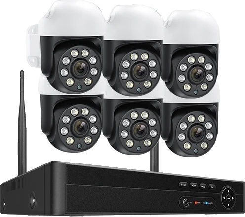 Monitorovací kamerový systém, kvalita videa 4MP, automatické sledovanie, 1T, 8CH NVR 6 kamier
