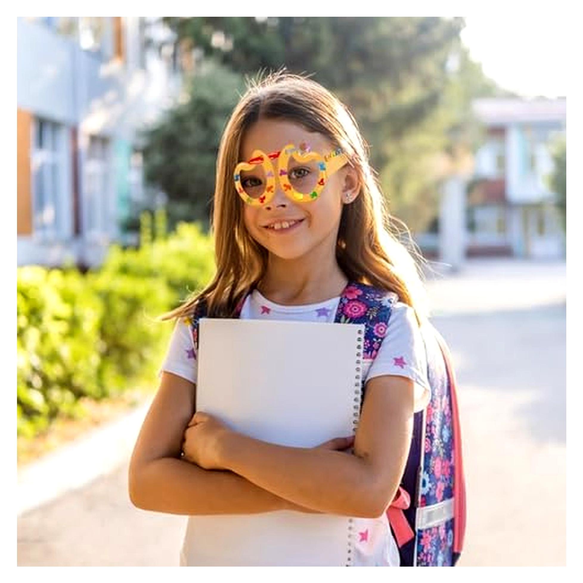 Markenlos 8 Stück Deko zur Einschulung, Deko Einschulung Junge Mädchen 2025, Schulkind Brille, Buchstaben 123-Brille Set, Schuleinführung Deko, Einschulungsdeko Papier Partybrille