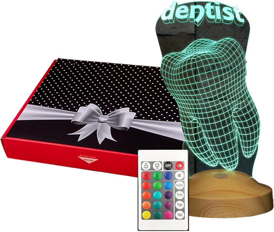 GESCHENKELAMPE 3D LED Nachttischlampe Dentist 3D Bürolicht Geschenk für Zahnarzt und Praxis GL-LED-Zahnarzt