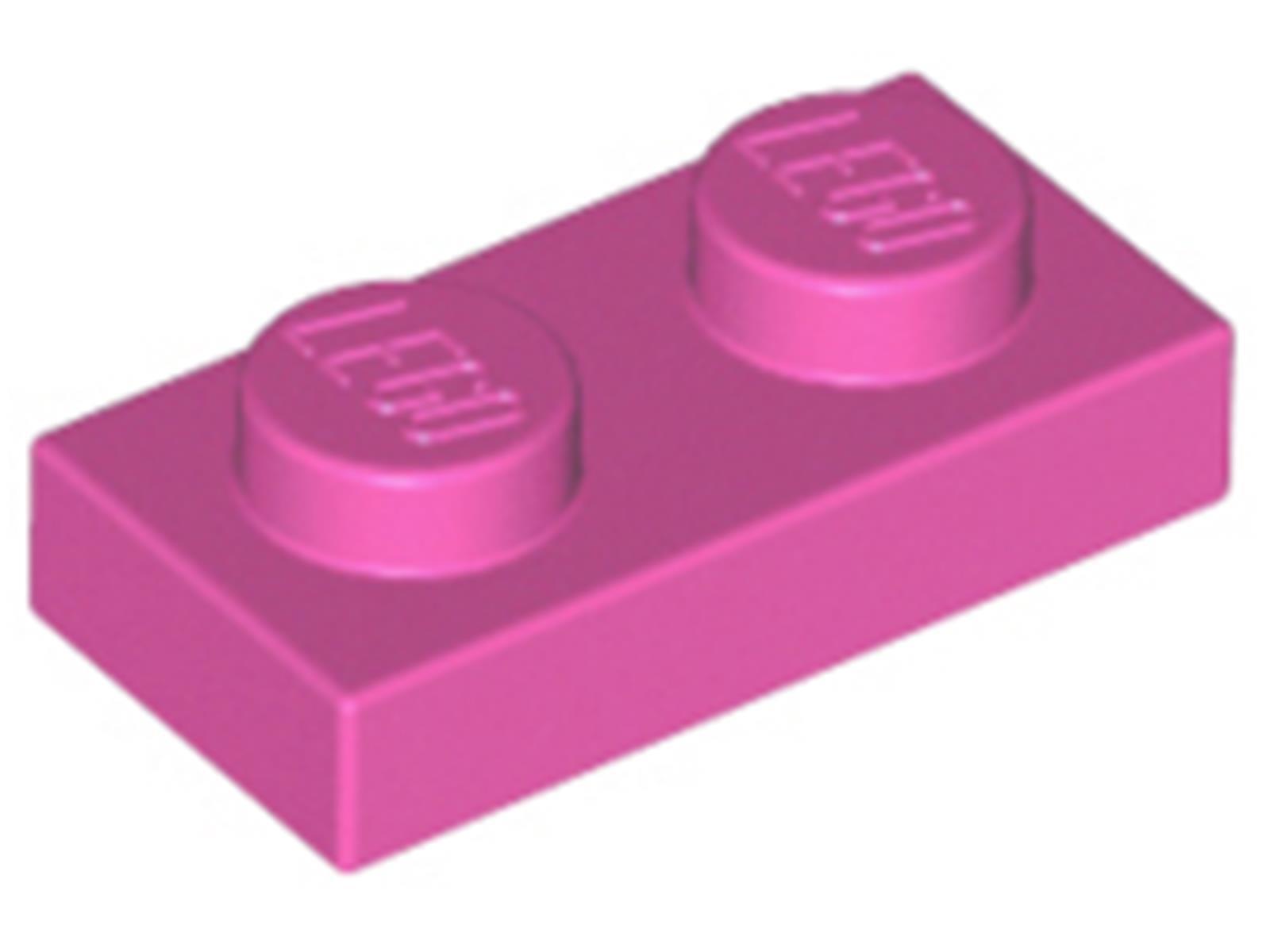 Lego® 50x 1x2 dosky 3023 - Tmavoružová doska - Tmavoružová