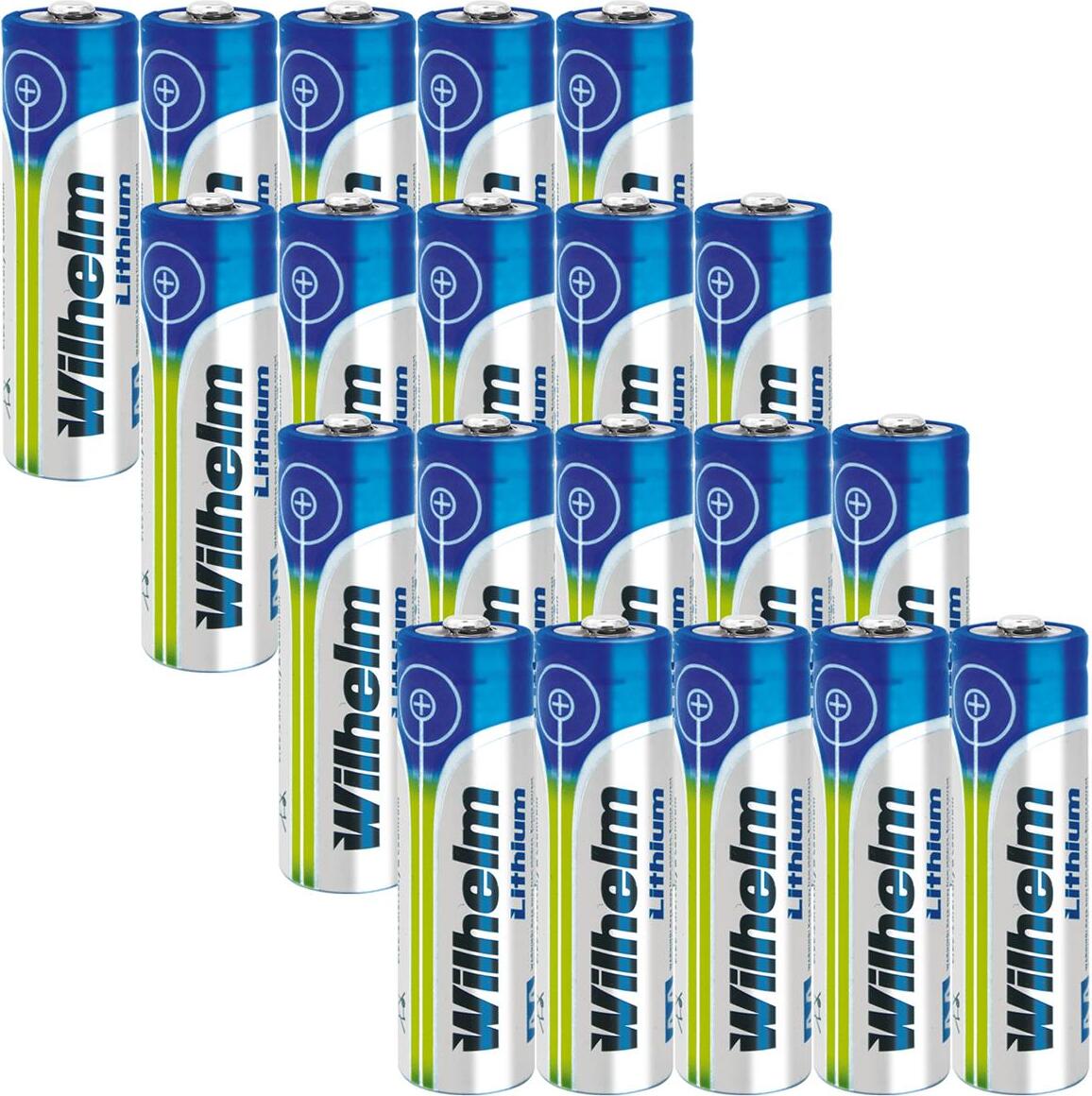 20 x Wilhelm Lithium AA Mignon Batterien LR6 1,5V Lithiumbatterie