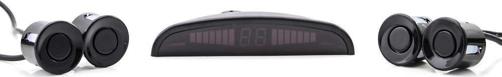 M-Tech Einparkhilfe 4 Sensoren Heck schwarz LCD-Display Parksystem Rückfahrwarner CP4B