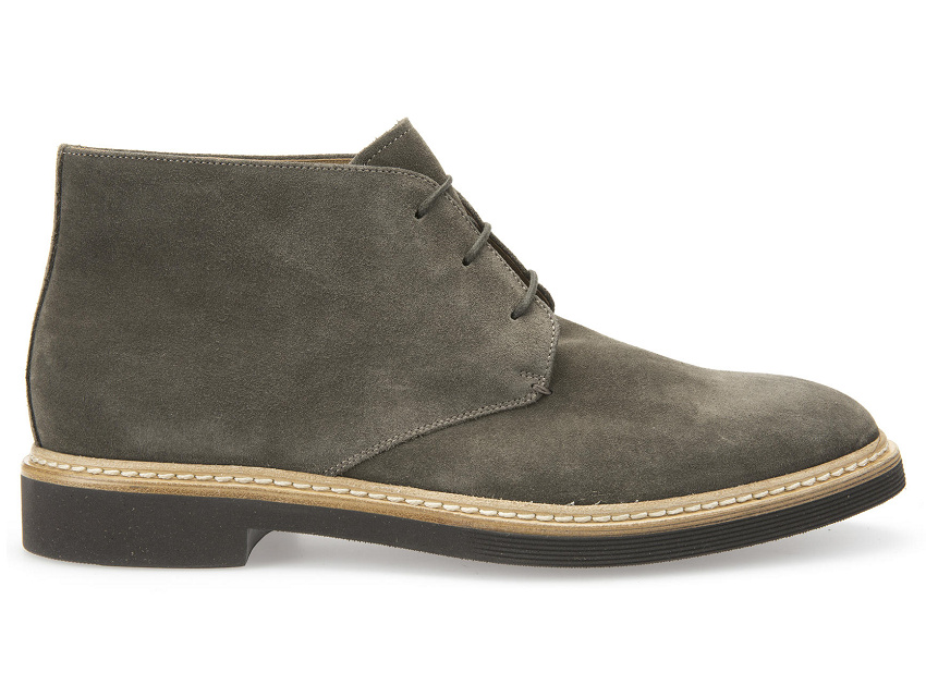 GEOX Pánske kožené papuče U Damocle green khaki GEOX Pánske kožené papuče U Damocle green khaki 43
