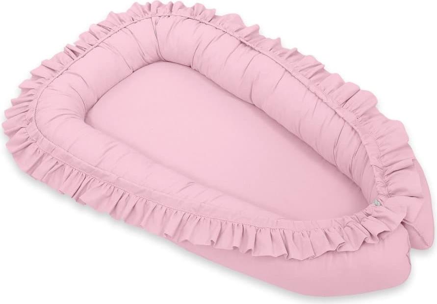 BellaFurn Babynest - Babynestje - Baumwolle - Verstellbar und kuschelig - rosa Kokon/falb/517