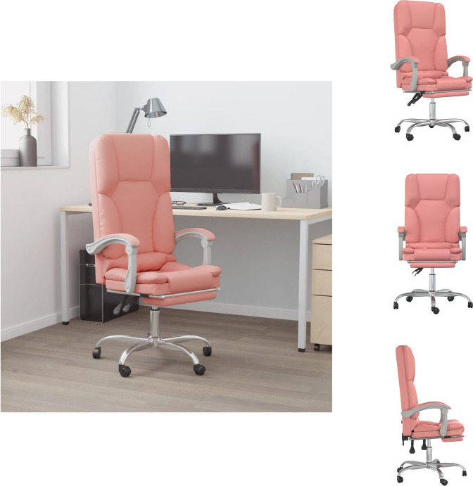 vidaXL Kancelárske kreslo s masážnou funkciou ružová Imitácia kože - Kancelárske kreslá