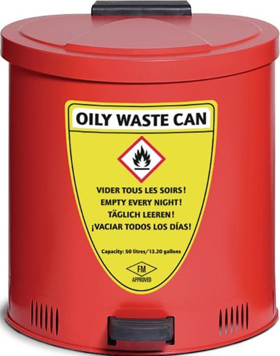 asecos Sammelbehälter 50 l,Stahl,rot 23157