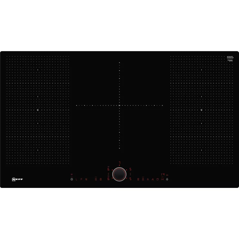 Neff TPS595RX, Čierna, Vstavaný, 90 cm, Indukčná varná doska so zónami, Sklokeramická, 5 zone(s)