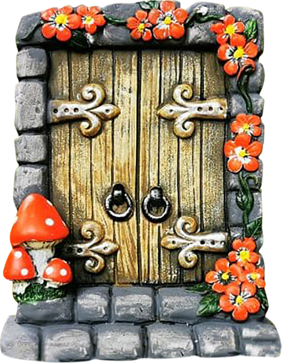 Homed Feen -Tür gravierte Szenenlayout Kö siee Kreative Hofkunst Skulptur Elf Tür für Outdoor-I 3431870@Homed