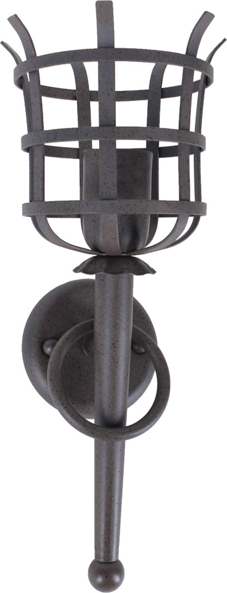 H4L Wandleuchte Wandfackel Fackelleuchte 230V Wandlampe Rostoptik E27 Rustikal