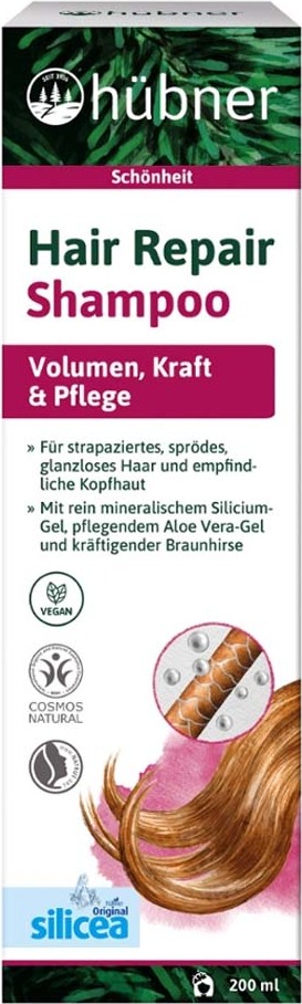 Hübner Hair Repair Shampoo | 200 ml | Volumen, Kraft & Pflege | Aloe Vera, Braunhirse & Silicium‑Gel | vegan