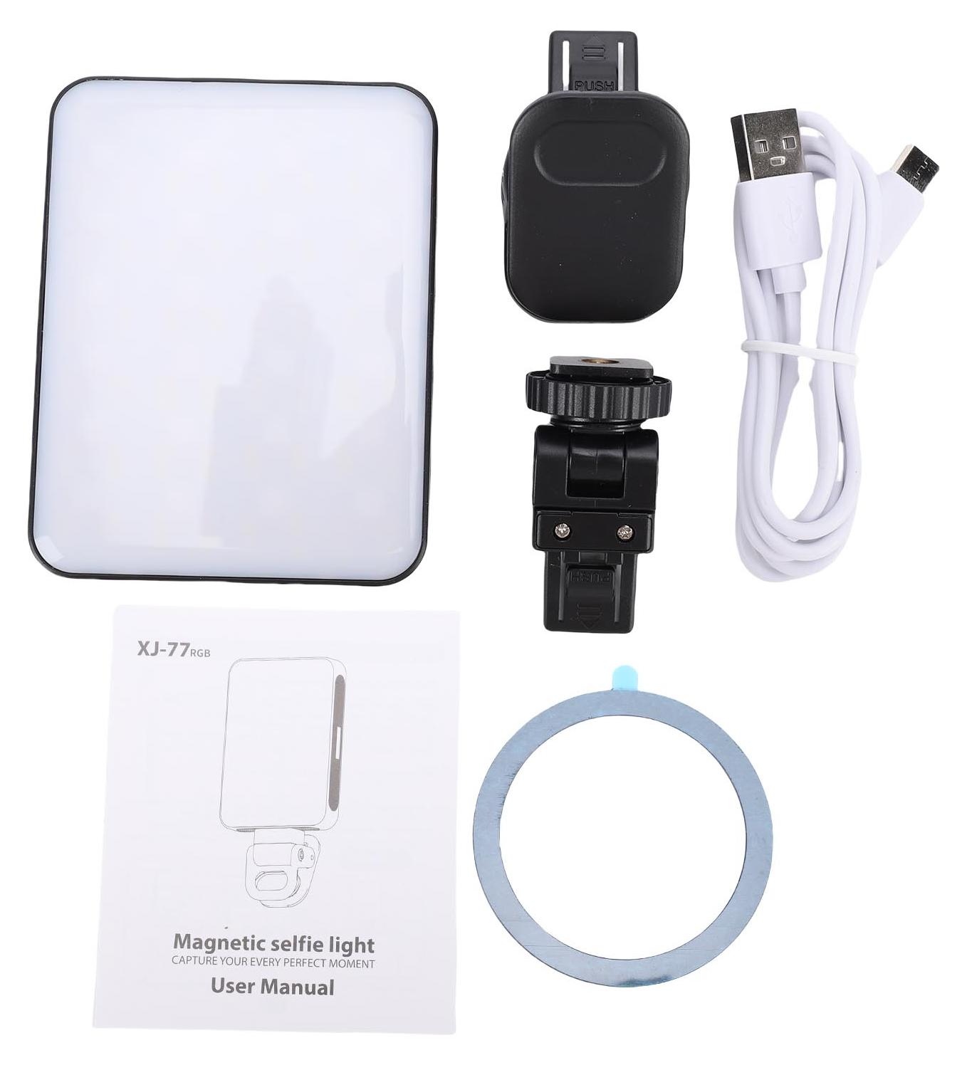 Gistuch Magnetisches Fülllicht, 360° drehbares RGB-LED-Video für Konferenzen, Live-Streaming, Kurzvideos, Selfies