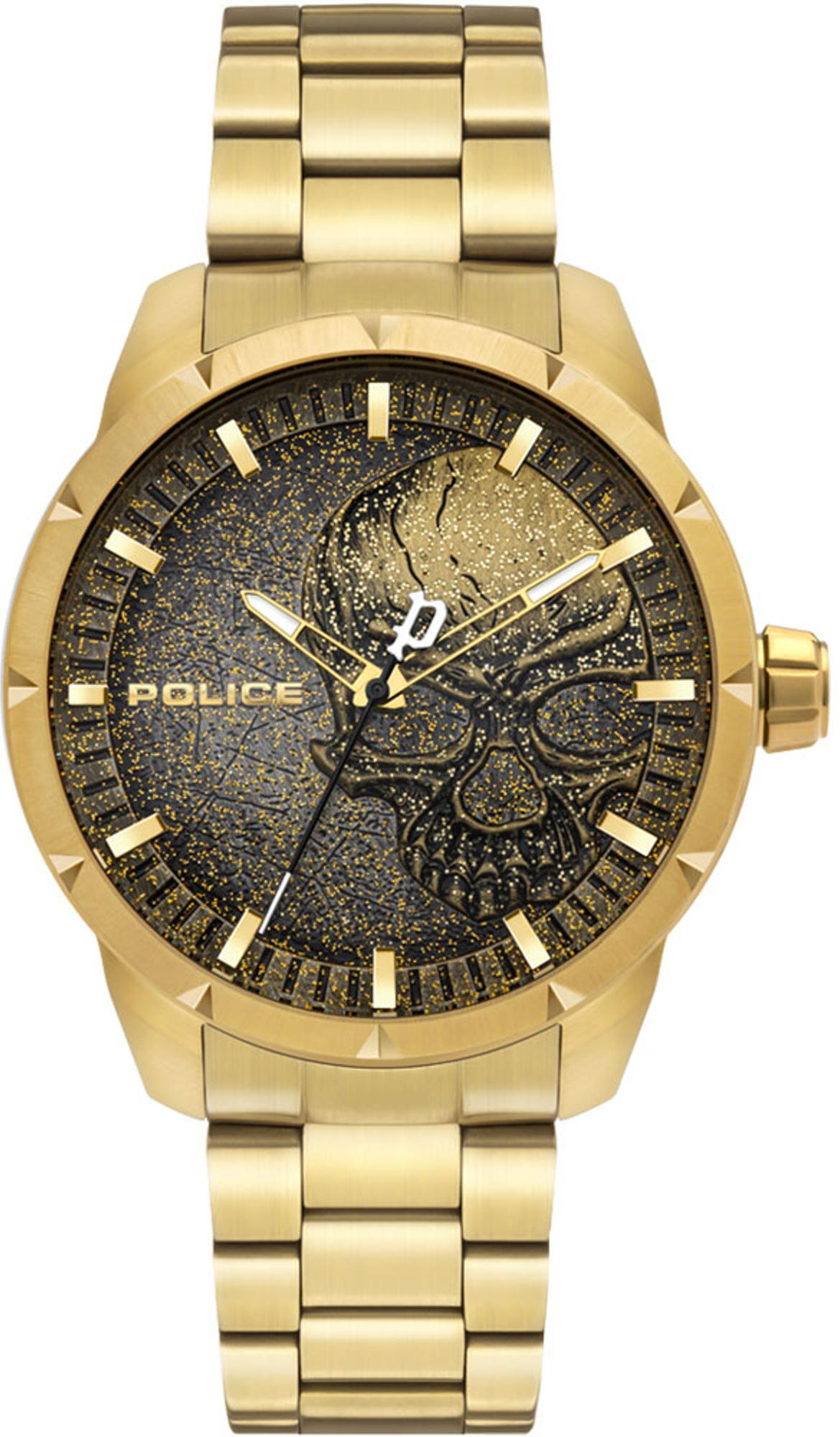 Police Orologio Uomo PL15715JSG.02AM: Cronografo Quarzo In Acciaio Dorato, Vetro Minerale