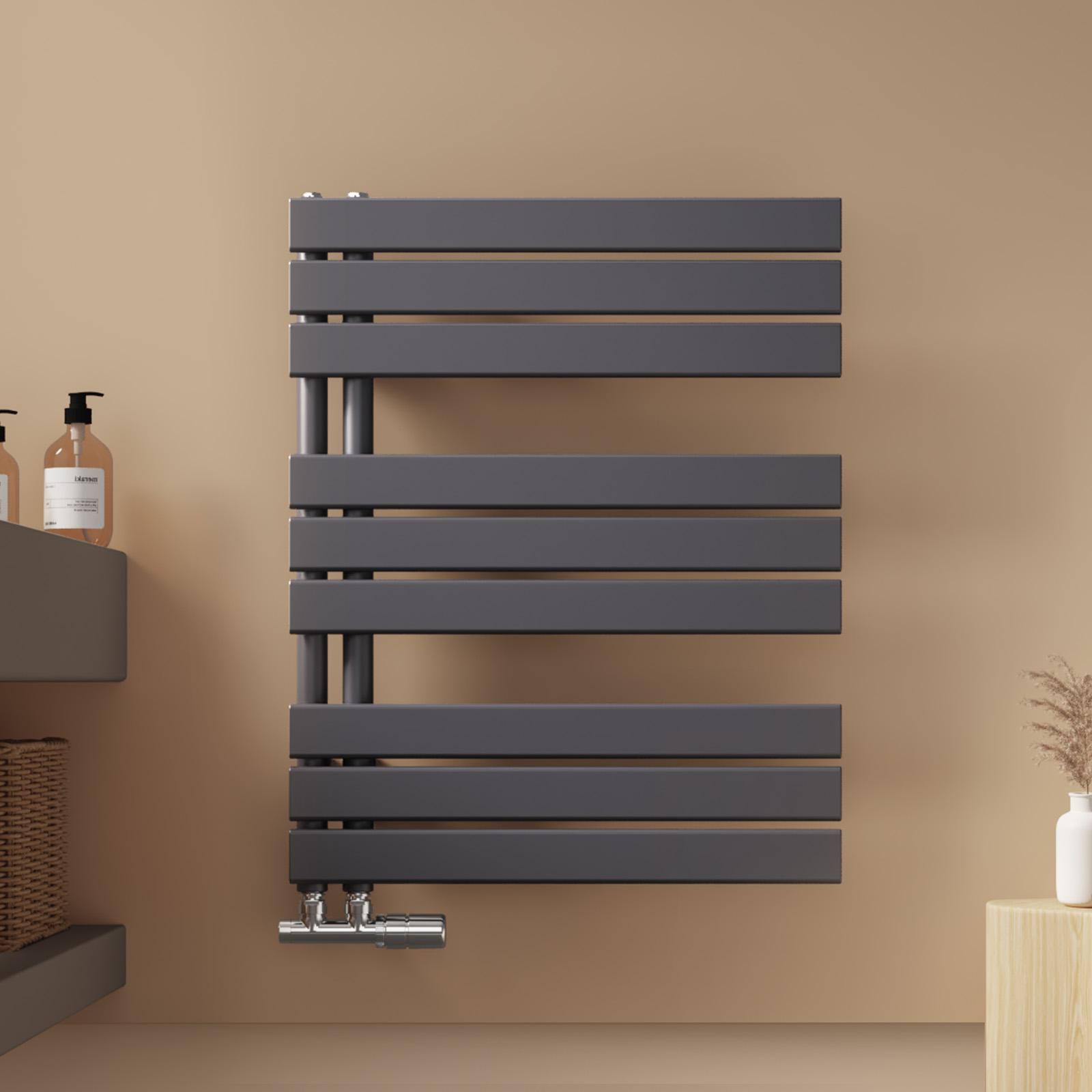 Sušič uterákov EMKE Kúpeľňový radiátor Panelový radiátor Bočné pripojenie Nástenný ohrievač vody 762 x 600 mm Antracit