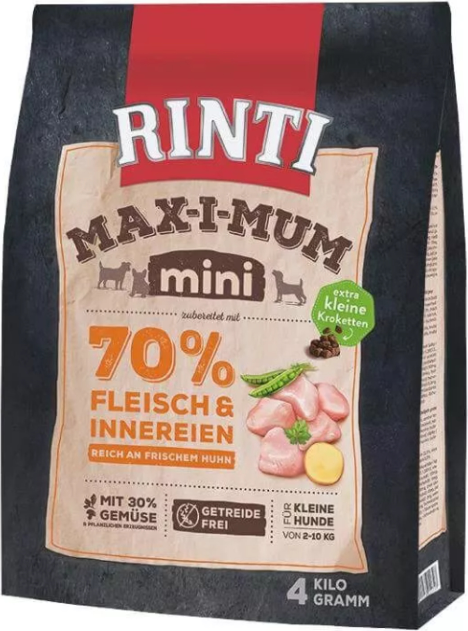 RINTI Max-i-Mum Huhn Mini 4 kg, Adult, jede Rasse, Huhn, 4 kg 91178