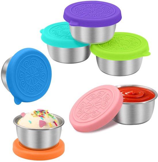 OEM Saucenbehälter mit Deckel - 6 Stück - Behälter für Dressings - Behälter für Salatsaucen - Kleine Behälter für Saucen zum Mitnehmen (40 ml) - Mini-Aufbewahrungsbehälter - BPA-frei - Snackbox aus Edelstahl - Auslaufsicher - Behälter für Dressings - Kleine Saucenbehälter - Stapelbar - Dip-Behälter - Saucenbehälter 2026